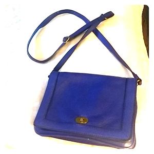 - ⚡5/$25  J Crew bright blue leather crossbody